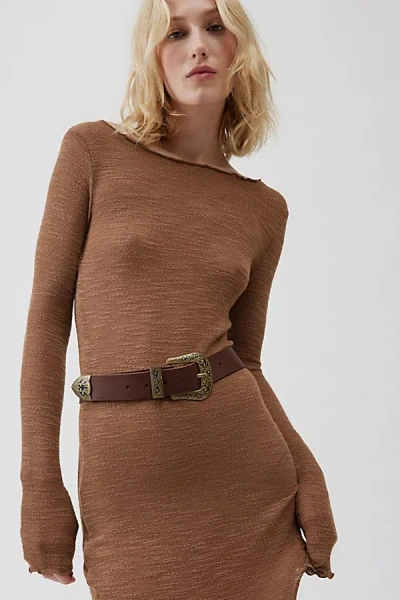 Urban Outfitters Jennie Western Belt In Brown, Women's At
