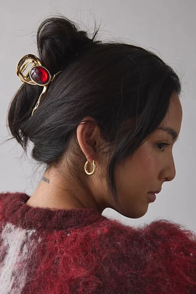 Urban Outfitters Jeweled Metal Claw Clip In Gold, Women's At