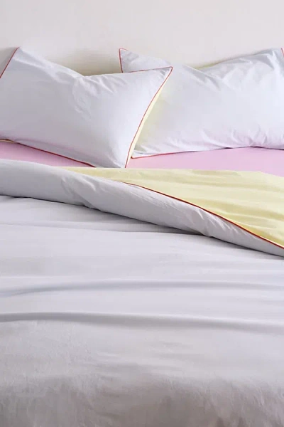 Urban Outfitters Jordan Reversible Piped Edge Cotton Percale Duvet Cover In Sky At  In Multi