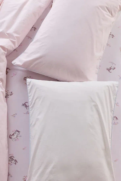 Urban Outfitters Jordan Reversible Piped Edge Cotton Percale Sham Set In Ballet Slipper/sugar Swizzle At Urban Outfit In Pink