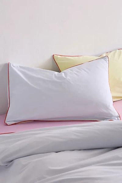 Urban Outfitters Jordan Reversible Piped Edge Cotton Percale Sham Set In Sky At  In Multi