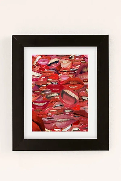 Urban Outfitters The Word On Everyone's Lips Art Print In Black Matte Frame At