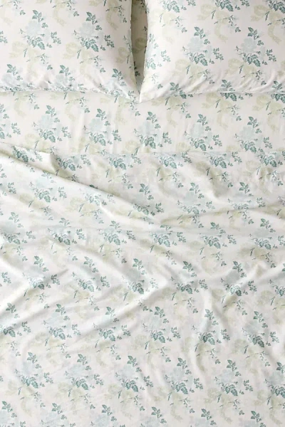 Urban Outfitters Juliette Floral Bow Toile Patterned Sheet Set In Mint At