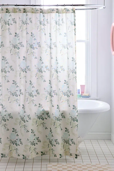 Urban Outfitters Juliette Floral Bows Patterned Shower Curtain In Mint At