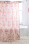 Urban Outfitters Juliette Floral Bows Patterned Shower Curtain In Pink At