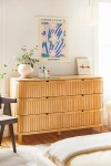 Urban Outfitters Juliette Fluted Wood 6-drawer Dresser In Natural At