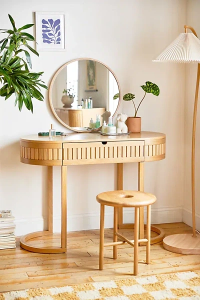 Urban Outfitters Juliette Fluted Wood Vanity In Natural At  In Neutral