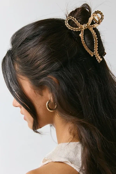Urban Outfitters Juliette Metal Hair Bow Claw Clip In Gold, Women's At