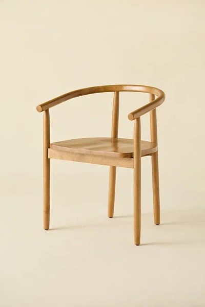 Urban Outfitters Juno Curving Wood Dining Chair In Tan At