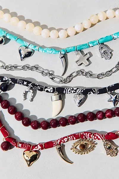 Urban Outfitters Jupiter Bandana Charm Bracelet Set In Black, Women's At
