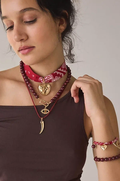 Urban Outfitters Jupiter Bandana Layered Necklace In Red, Women's At