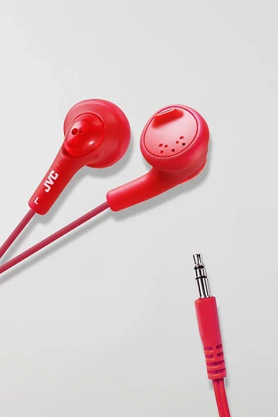 Urban Outfitters Jvc Gumy Wired Earbud Headphones In Raspberry Red At