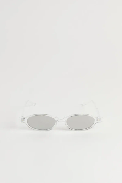 Urban Outfitters Kai Slim Oval Sunglasses In Silver, Men's At  In Gray