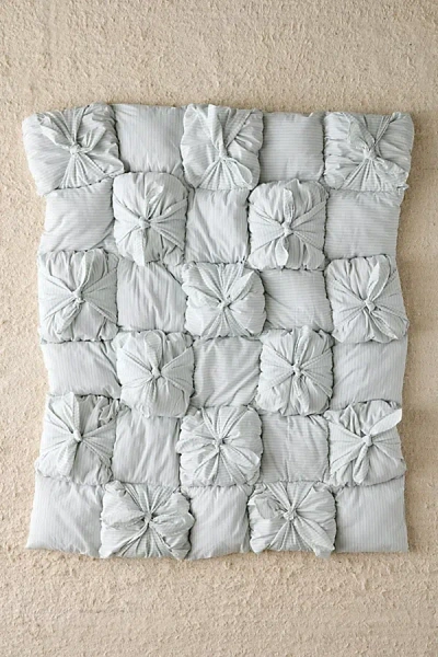 Urban Outfitters Kai Yarn Dye Knotted Marshmallow Puff Throw Blanket In Blue At