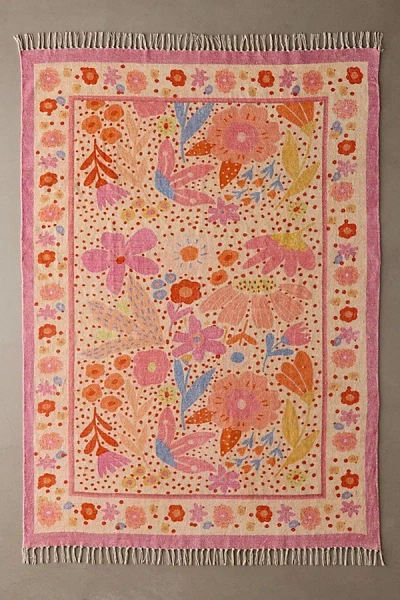 Urban Outfitters Kaia Floral Digital Printed Chenille Rug In Pink At  In Multi