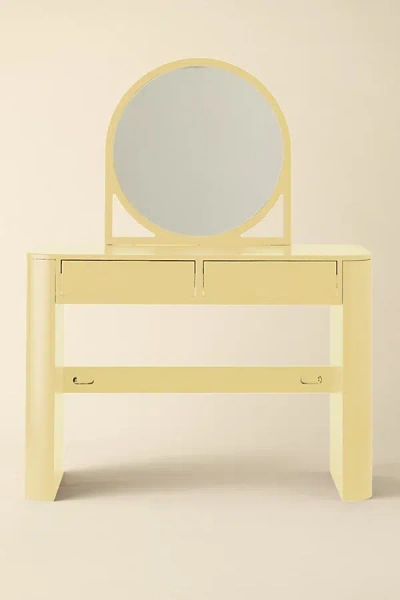 Urban Outfitters Kane Wood Mirror Vanity In Butter Yellow At