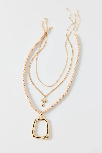 Urban Outfitters Kara Corded Layering Necklaces Set In Gold, Women's At