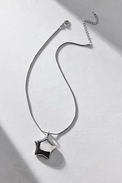 Urban Outfitters Kat Silver Metal Star Pendant Necklace In Silver, Women's At  In Metallic