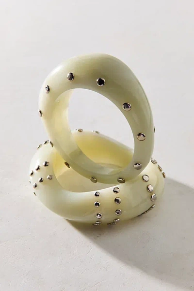 Urban Outfitters Kate Studded Bangle Bracelet Set In Ivory, Women's At  In White