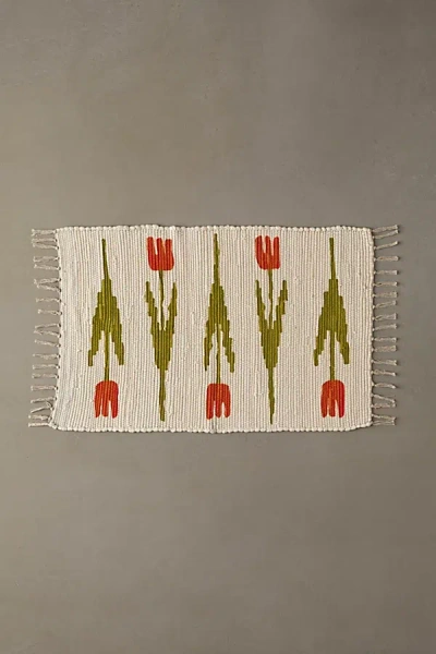Urban Outfitters Kathleen Tulip Printed Rug In Ivory At  In Gray
