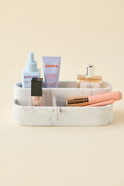 Urban Outfitters Kathryn 2-tier Marble Makeup Organizer In White At
