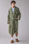Urban Outfitters Keith Haring Flower Pattern Robe In Olive, Men's At  In Green
