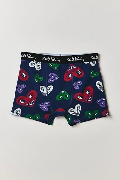 Urban Outfitters Keith Haring Heart Pattern Boxer Brief In Navy, Men's At  In Multi