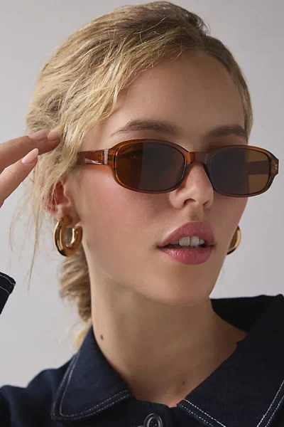 Urban Outfitters Keke Rectangle Sunglasses In Brown, Women's At