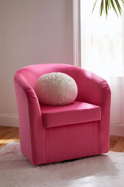 Urban Outfitters Kennedy Upholstered Velvet Swivel Chair In Pink At