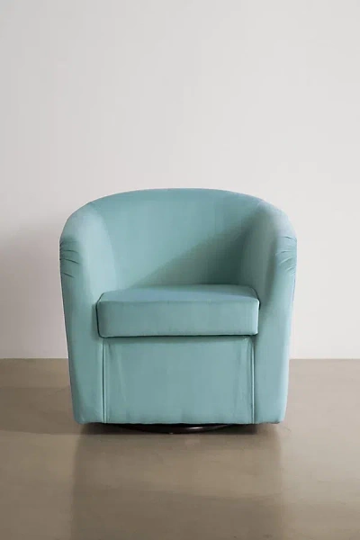 Urban Outfitters Kennedy Upholstered Velvet Swivel Chair In Sky At