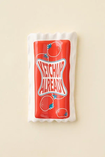Urban Outfitters Ketchup Packet Ceramic Trinket Dish In Red At