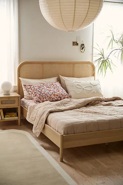 Urban Outfitters Kieran Cane Platform Bed In Natural At