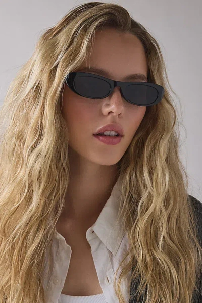 Urban Outfitters Kim Slim Oval Sunglasses In Black, Women's At