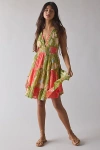 Urban Outfitters Kimchi Blue Phoebe Cotton Open-back Halter Mini Dress In Green, Women's At