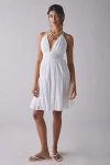 Urban Outfitters Kimchi Blue Phoebe Cotton Open-back Halter Mini Dress In White, Women's At