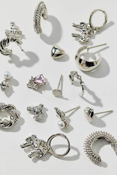 Urban Outfitters Kit Metal Multi Earrings Set In Silver, Women's At