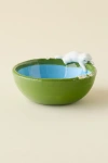 Urban Outfitters Kitty's Fish Bowl Ceramic Cereal Bowl In Garden Green At  In Green