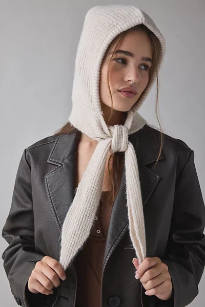 Urban Outfitters Knit Scarf Bonnet In Ivory, Women's At  In White