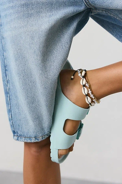 Urban Outfitters Knotted Cord Shell Anklet In Black, Women's At