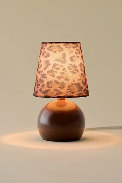 Urban Outfitters Kodhi Mini Table Lamp In Leopard Shade/brown Base At
