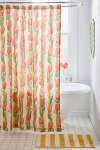 Urban Outfitters Kristin Tulip Patterned Shower Curtain In Orange Tulips At