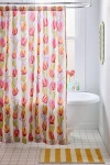 Urban Outfitters Kristin Tulip Patterned Shower Curtain In Pink Tulips At  In Pink Tulips
