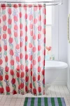 Urban Outfitters Kristin Tulip Patterned Shower Curtain In Red Tulips At