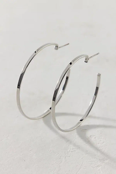 Urban Outfitters L Train Essential Skinny Hoop Earring In Silver, Women's At