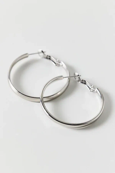 Urban Outfitters L Train Waterproof Medium Hoop Earrings In Silver, Women's At