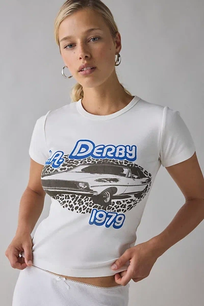 Urban Outfitters La Derby 1979 Graphic Baby Tee In White, Women's At
