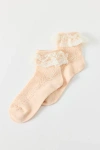 Urban Outfitters Lace Ruffle Pointelle Ankle Sock In Pink, Women's At  In Multi