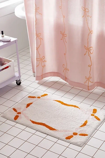 Urban Outfitters Lacey Bows Bath Mat In Pink At  In Pink
