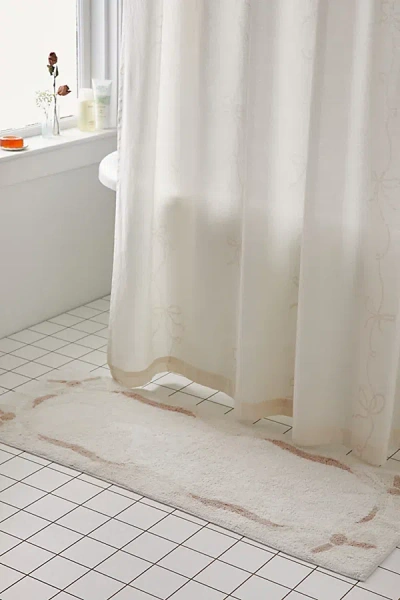 Urban Outfitters Lacey Bows Bath Mat In White Cream At