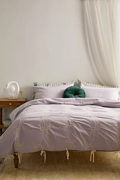 Urban Outfitters Lacey Bows Duvet Cover In Evening Haze At